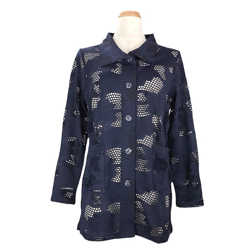 透かし柄カーディガン