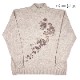 【LLサイズ】 もちもちニット刺繍セーター