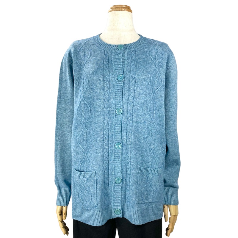 【LLサイズ】 もちもちニット地柄カーディガン