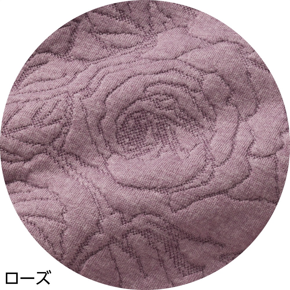 薄中綿キルトバラ柄カーディガン