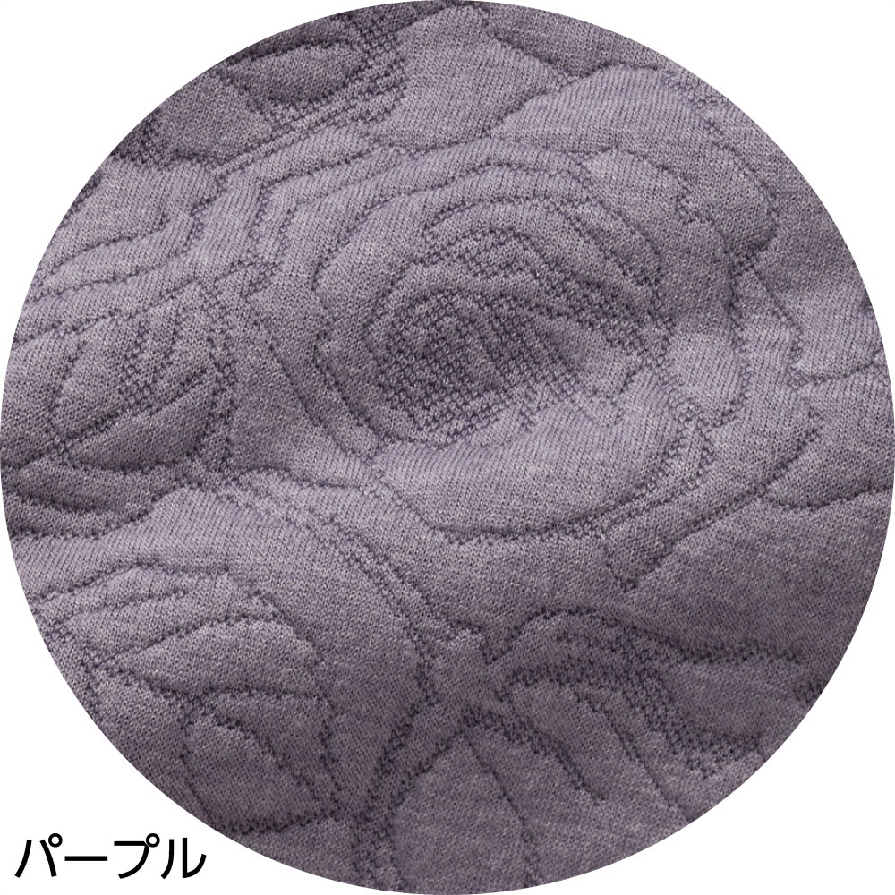 薄中綿キルトバラ柄カーディガン