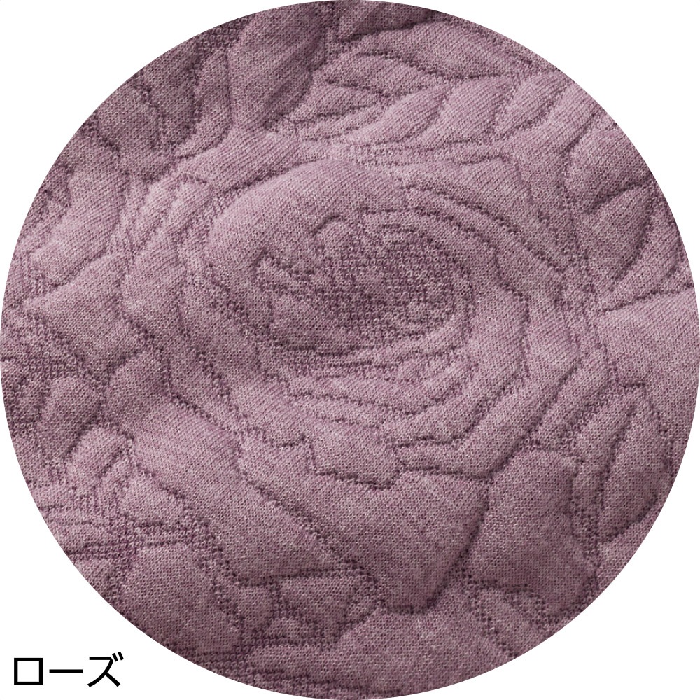 薄中綿キルトバラ柄ベスト