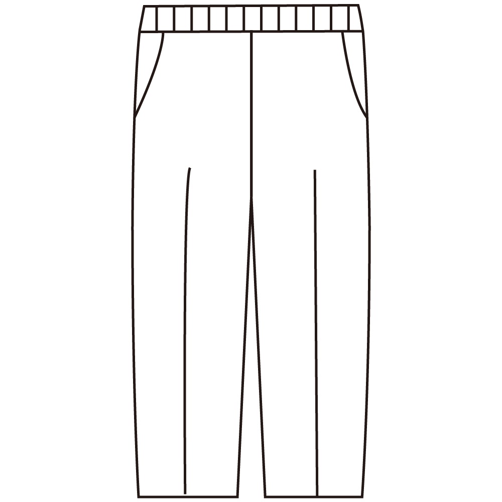 麻混格子フリーパンツ
