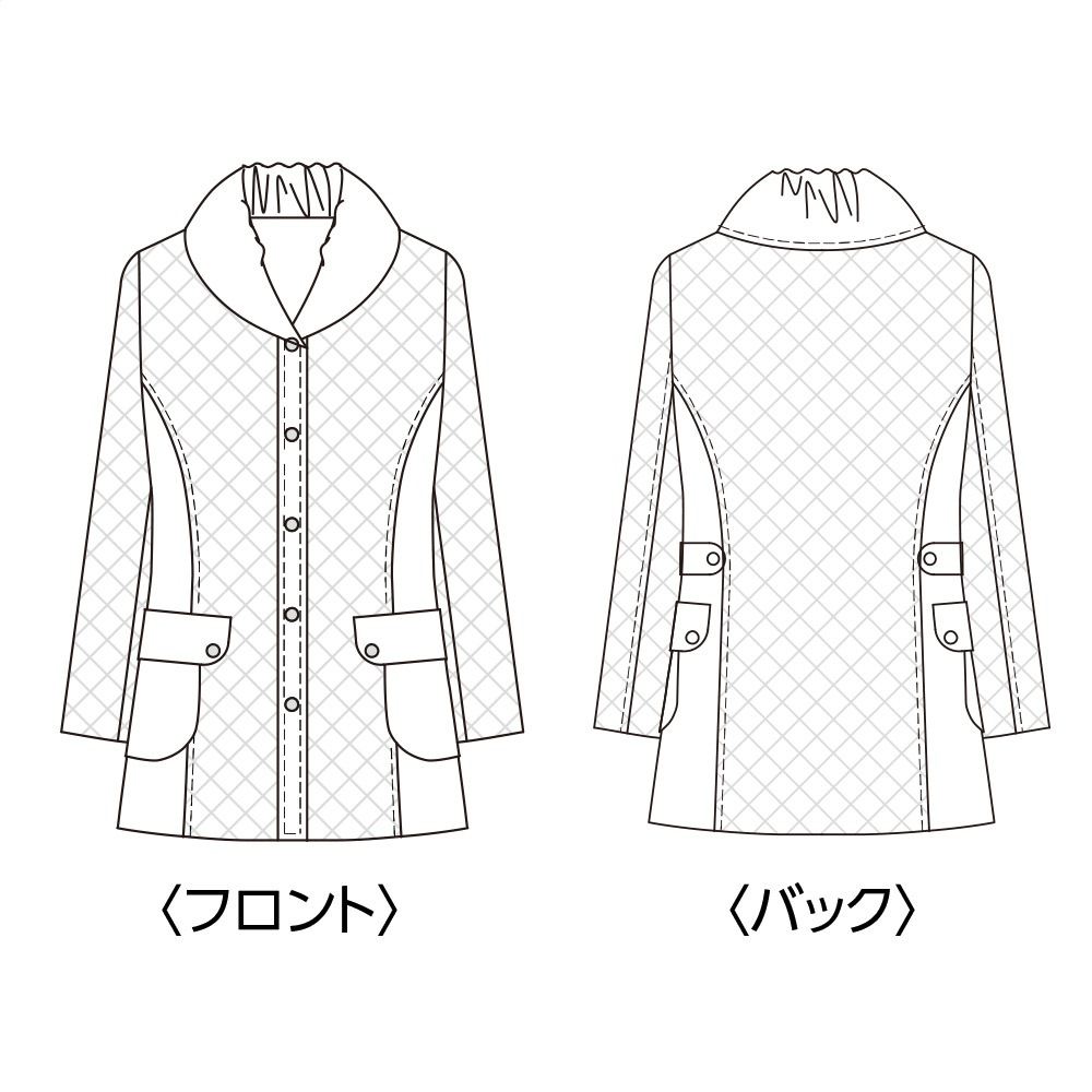 薄中綿裏ボアヘチマ衿コート