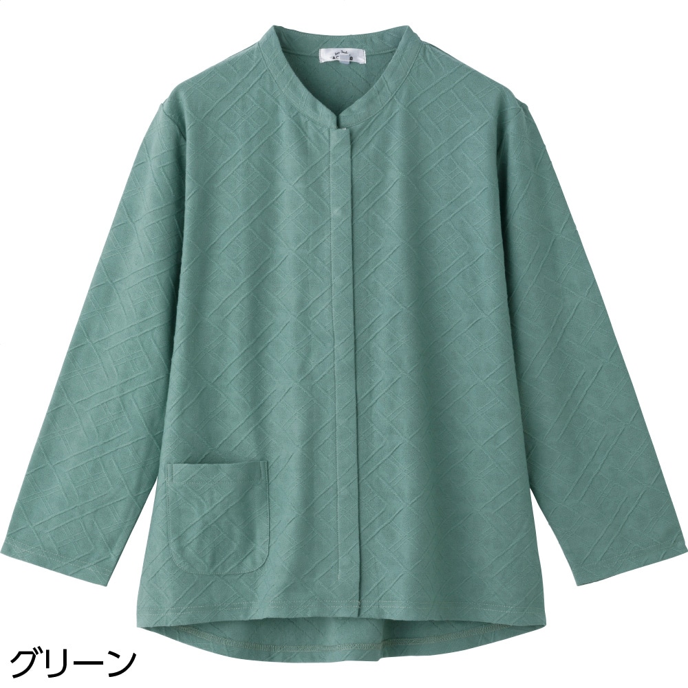 スナップ釦前開きＴシャツ
