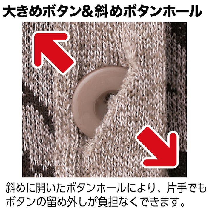 あったからくらく丸首カーディガン