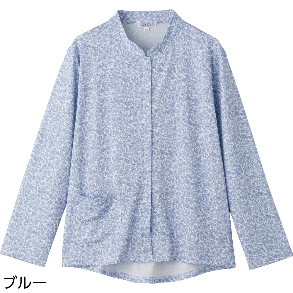 スナップ釦前開きＴシャツ