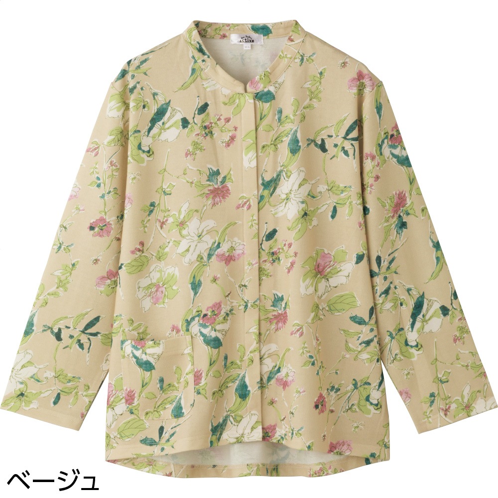 スナップ釦前開きＴシャツ