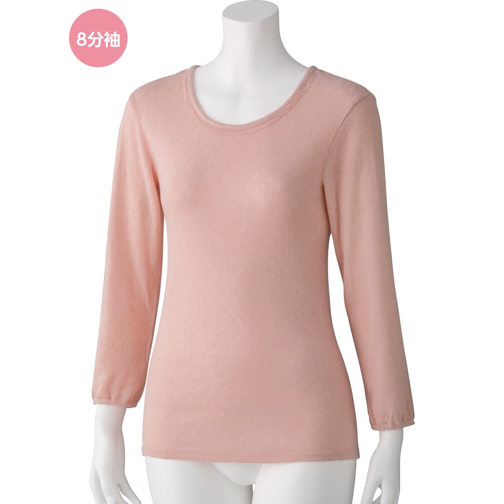 シルク混8分袖インナー