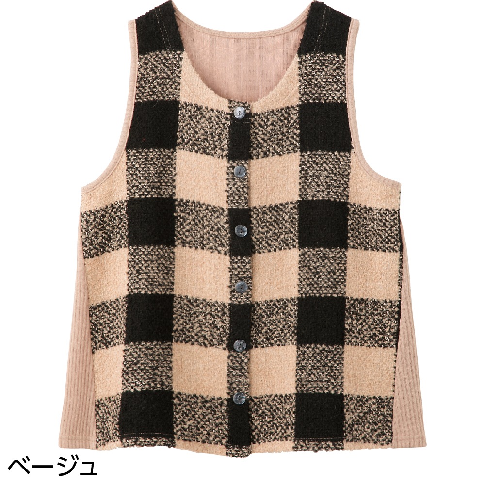 斜め釦ホールあったかベスト