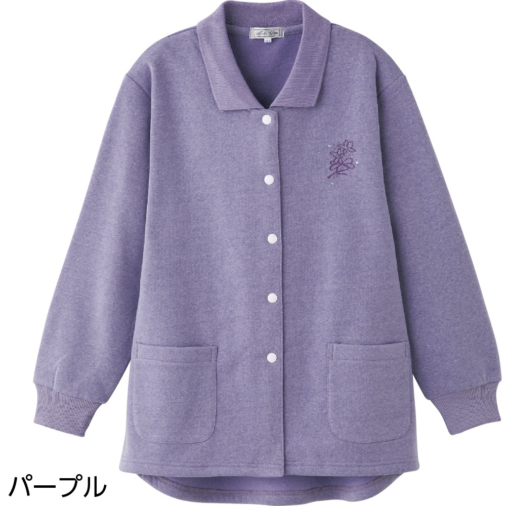 裏起毛スナップ釦ポロカーディ