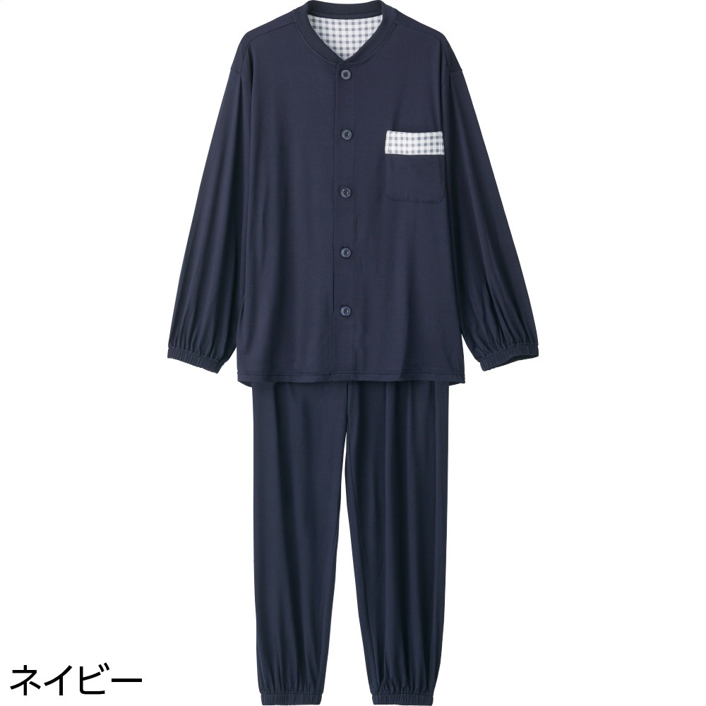 大きめボタンのびのびストレッチパジャマ【３L・4L】