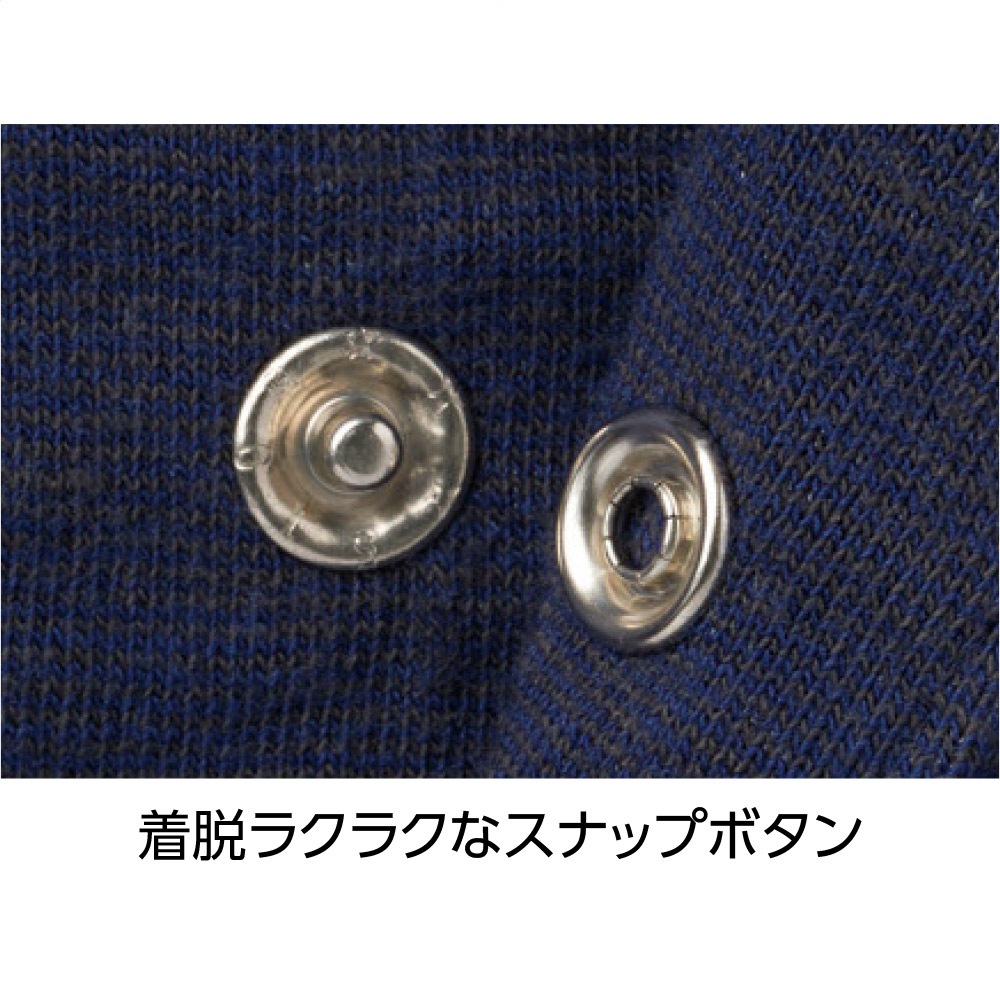 スナップ釦ストレッチポロシャツ