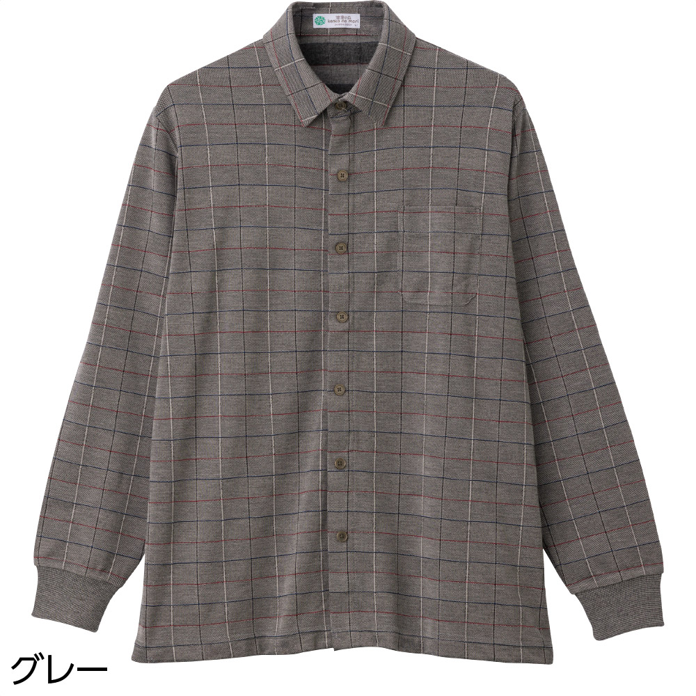 裏起毛隠れファスナーニットシャツ