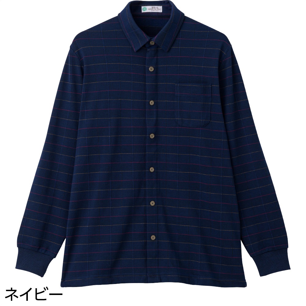 裏起毛隠れファスナーニットシャツ