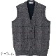 裏起毛斜め釦ホール前開きベスト