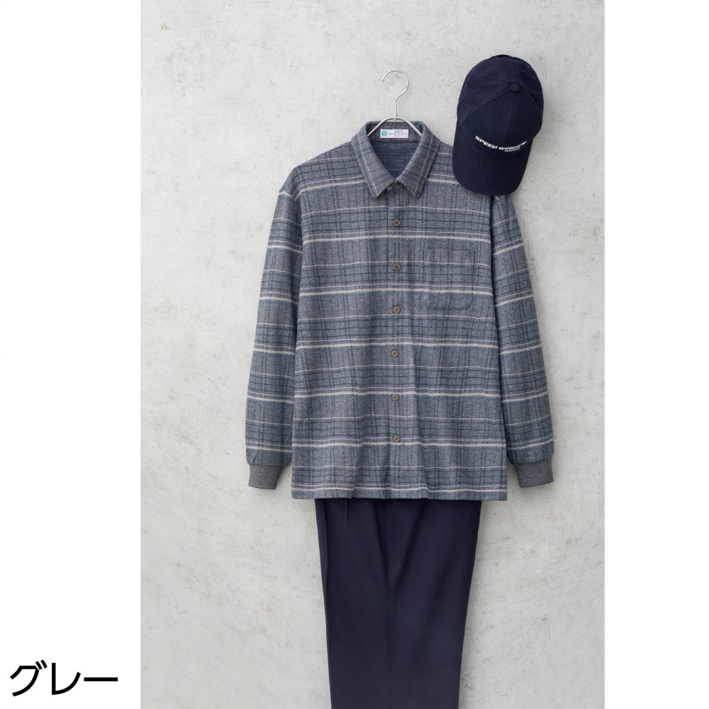 起毛ワンタッチテープニットシャツ