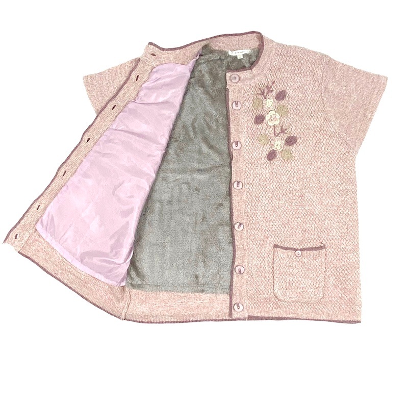 【LL/3L】裏地付きアンゴラモチーフベスト