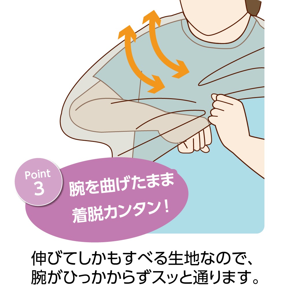スルッとのびのび長袖インナーラウンドネック