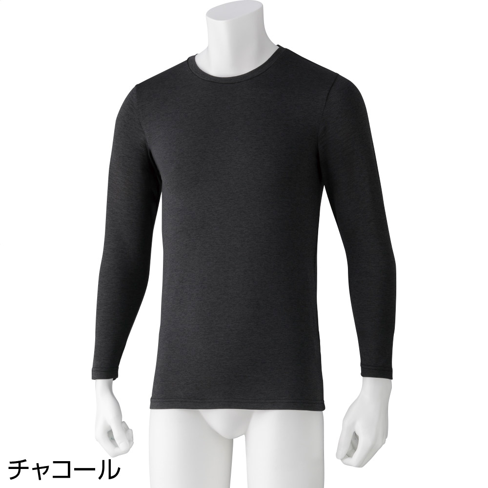 裏起毛長袖丸首シャツ