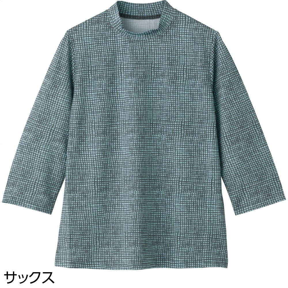 7分袖格子柄Ｔシャツ
