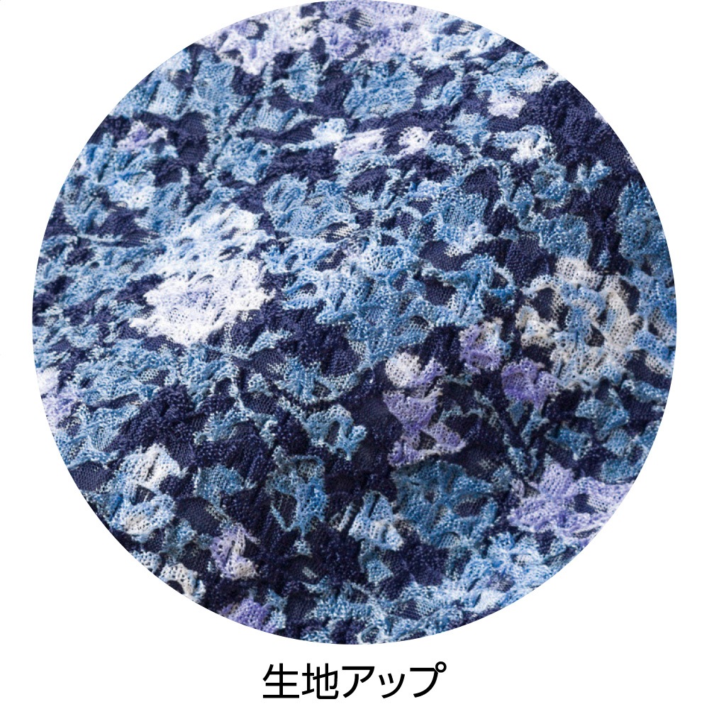 7分袖花柄京都プリントＴシャツ