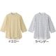 7分袖綿ストレッチ後ろ長めＴシャツ