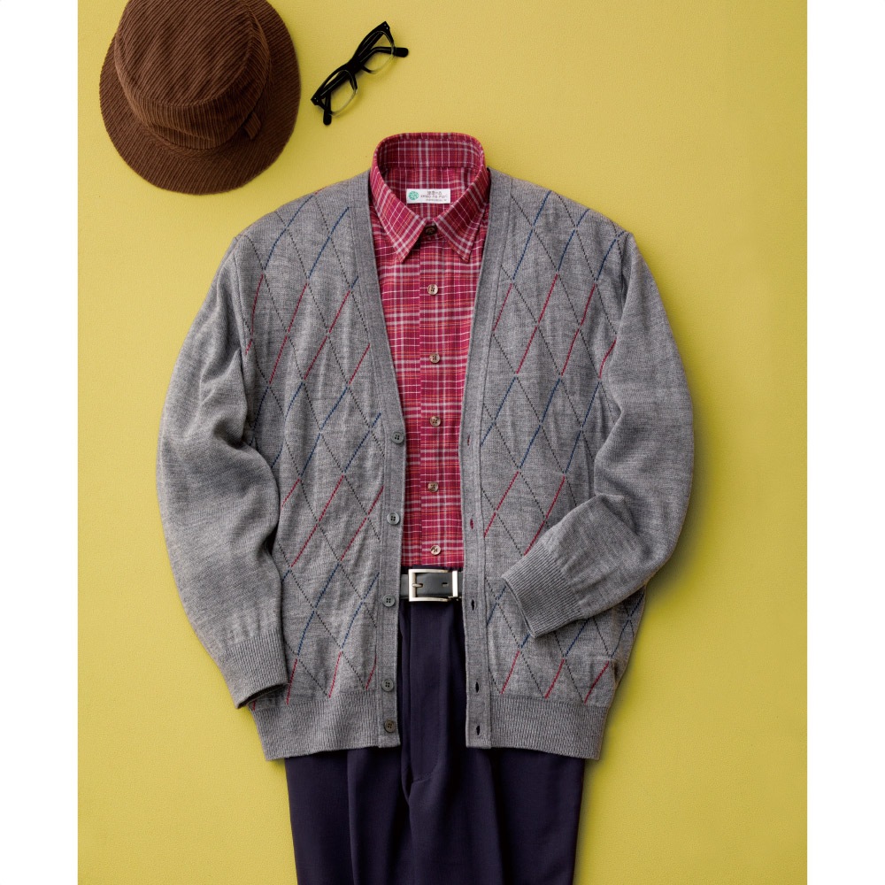 国産毛混ニットカーディガン