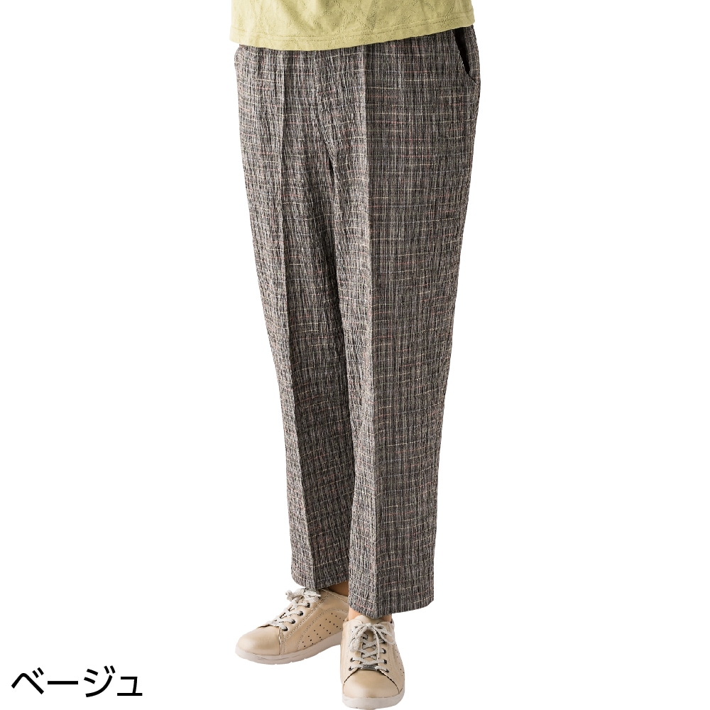 おりなす栃尾楊柳格子深履きパンツ