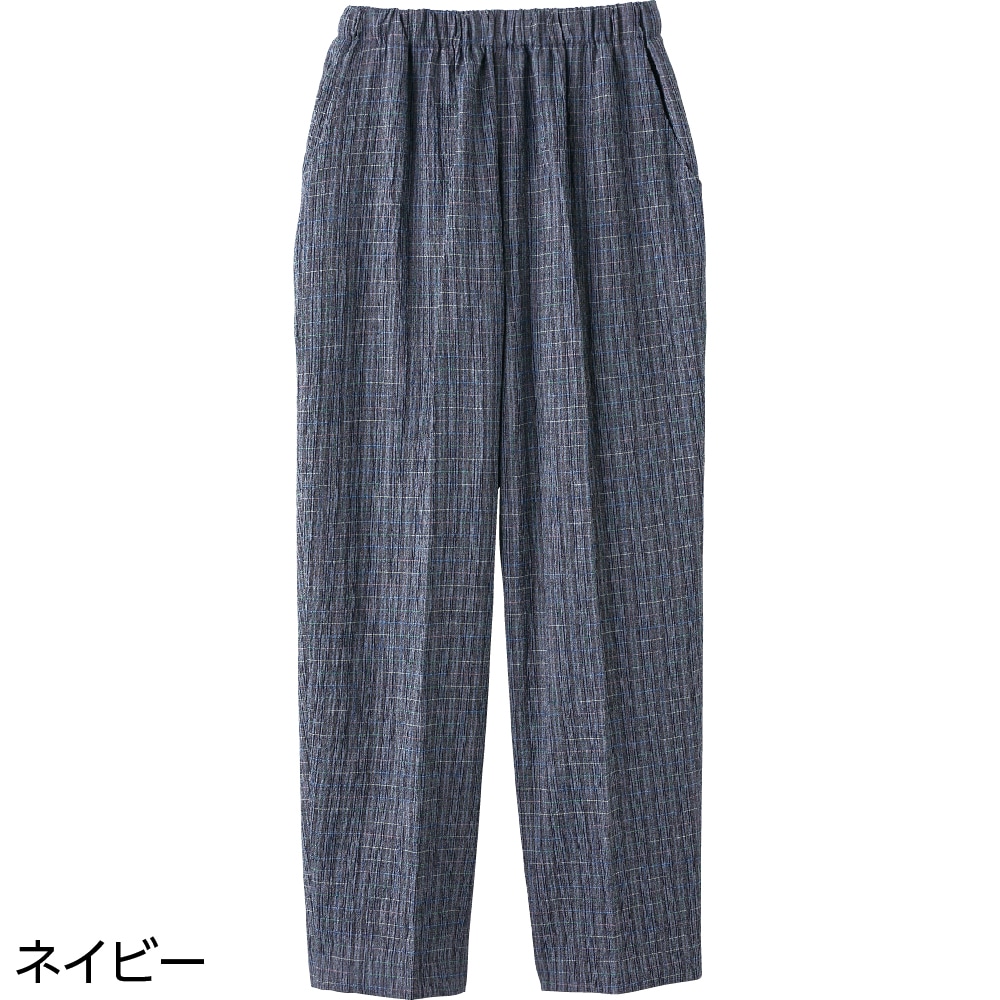 おりなす栃尾楊柳格子深履きパンツ