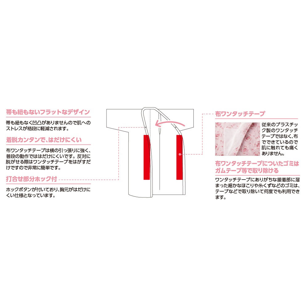 ヒモなし楽々！やわらかワンタッチねまき(紳士)