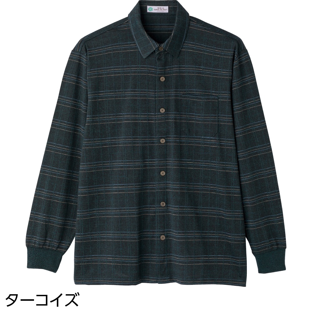 綿混隠れファスナーニットシャツ