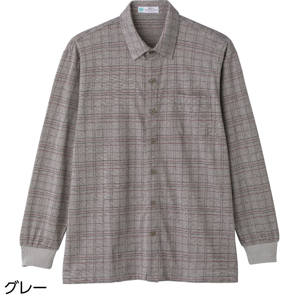 綿混隠れファスナーニットシャツ