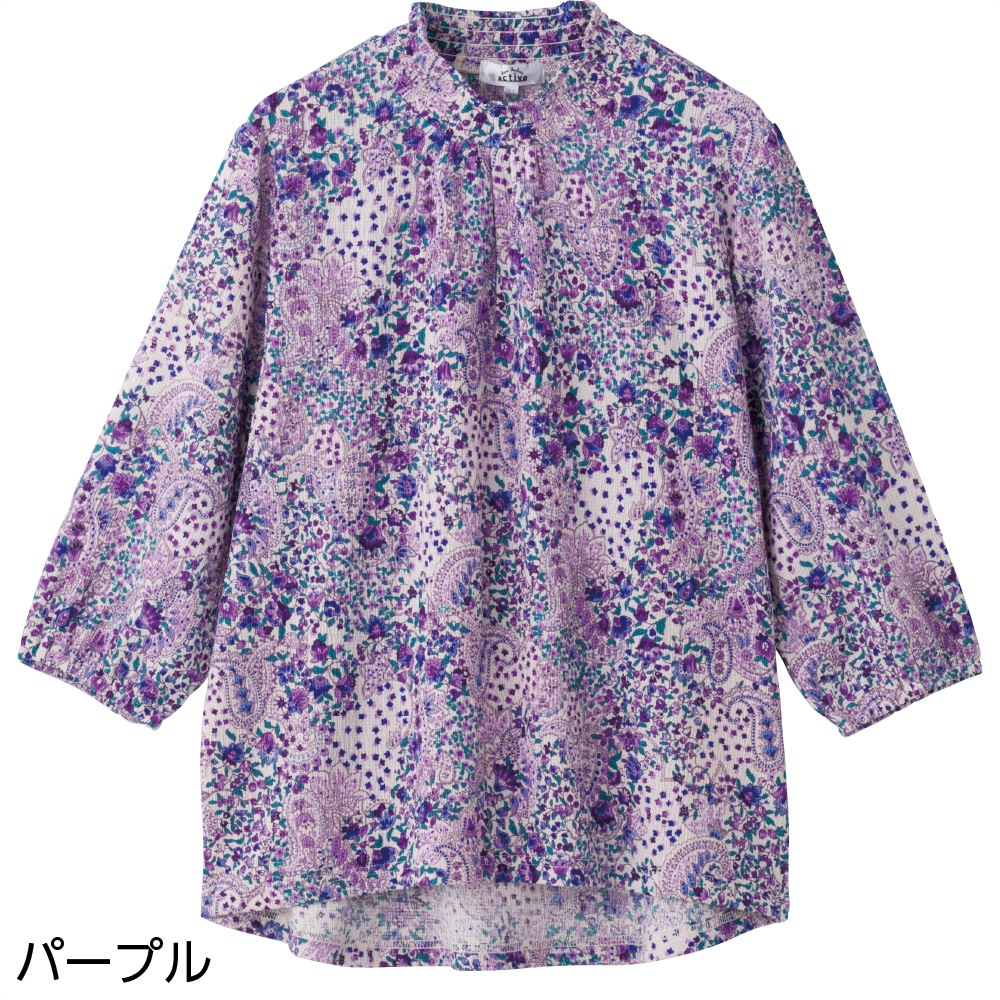 7分袖シャーリングＴシャツ