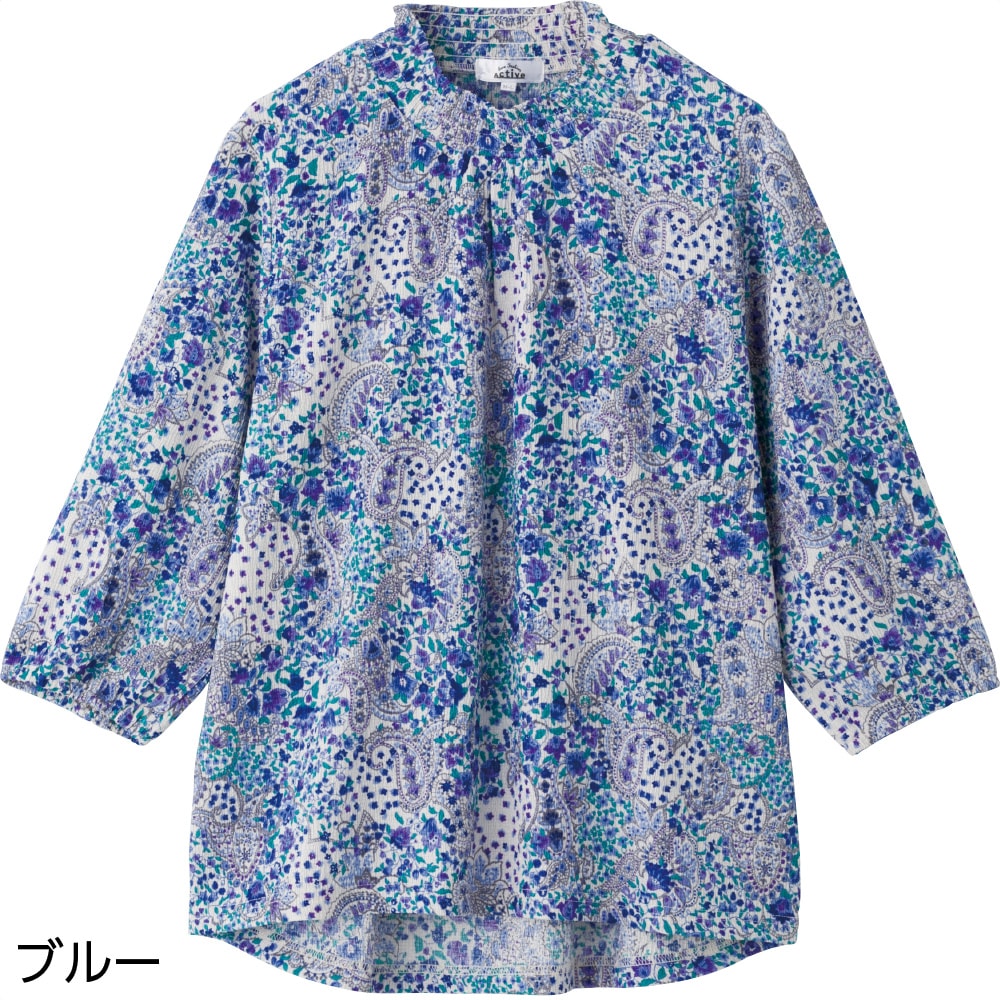 7分袖シャーリングＴシャツ