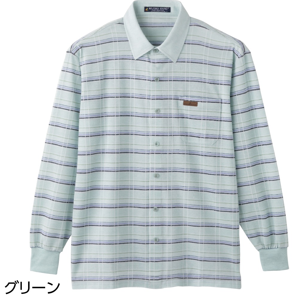 麻混ワンタッチテープニットシャツ