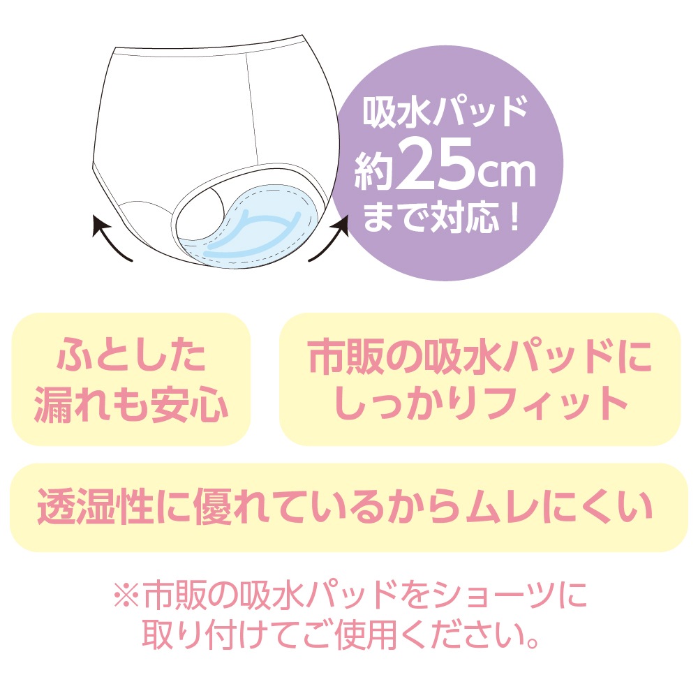 吸水パッド対応ショーツ