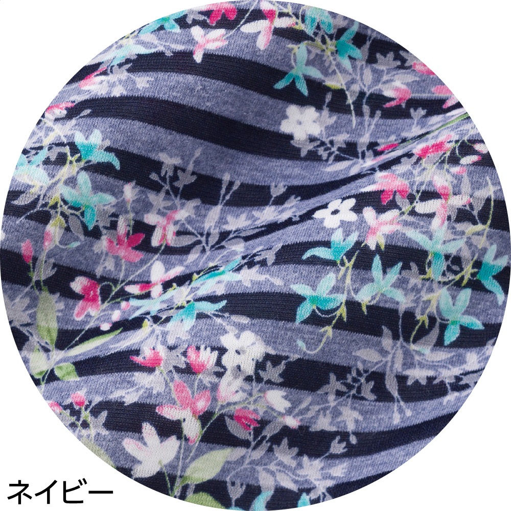 7分袖後ろ長め綿混Ｔシャツ