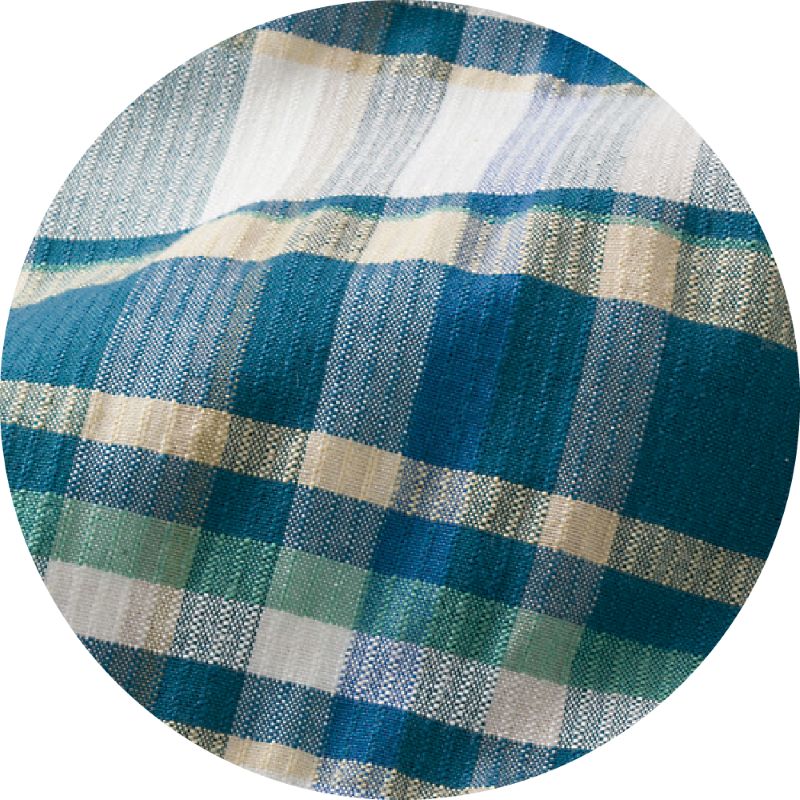 しじら斜め釦ホール半袖シャツ