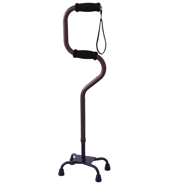 S字型二段式四点杖 ハイタイプ[OT-32BR] ブラウン【マキテック