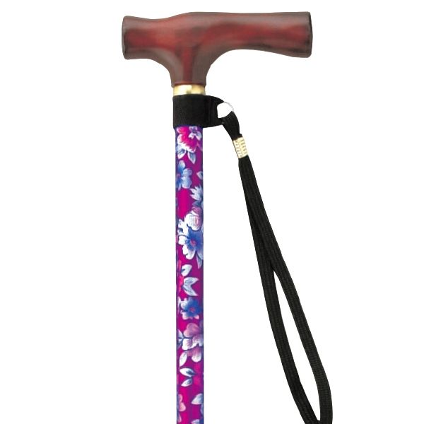 ささえ 雨にも負けず 2段伸縮ステッキ天然木製グリップ[VH2423