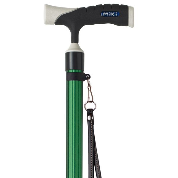 レインボー療法 トルマリンステック MRA-06004 ソフトグリップ 伸縮アルミ杖 ベーシック [グリーン]【ミキ