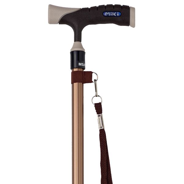 MRA-06101 ソフトグリップ 伸縮アルミ杖 スリム [ブロンズ]【ミキ