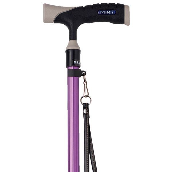 ミキ　ソフトグリップ　四点杖　パープル ソフトグリップ四点杖アルミタイプ パープル ｜ 杖・ステッキ,多
