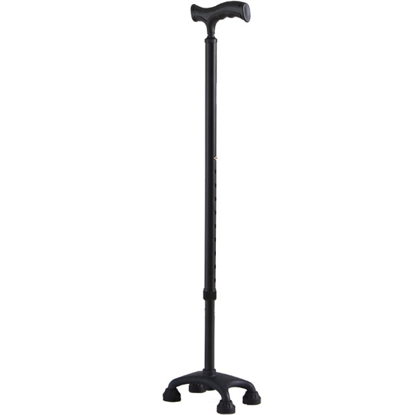 カラー四点杖 ブラック[R08100]【ひまわり】 | シルバーカー歩行用品