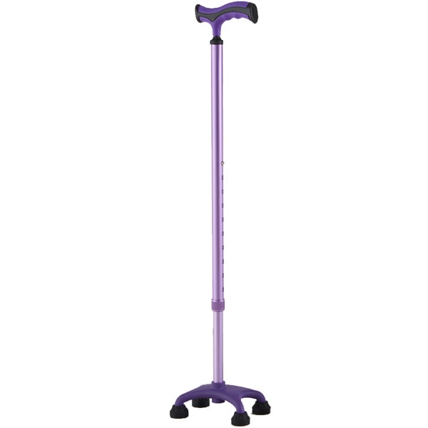 カラー四点杖 パープル[R08101]【ひまわり】 | シルバーカー歩行用品