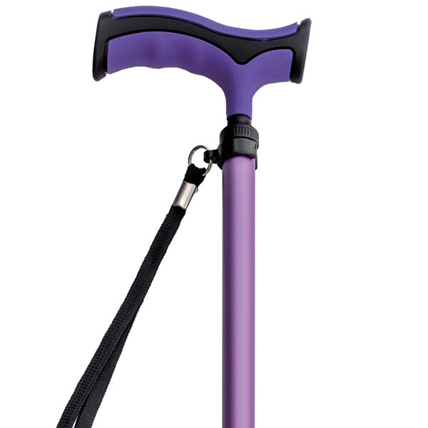 リハケイン ピタっと接地 2段伸縮ステッキ パープル［V01501