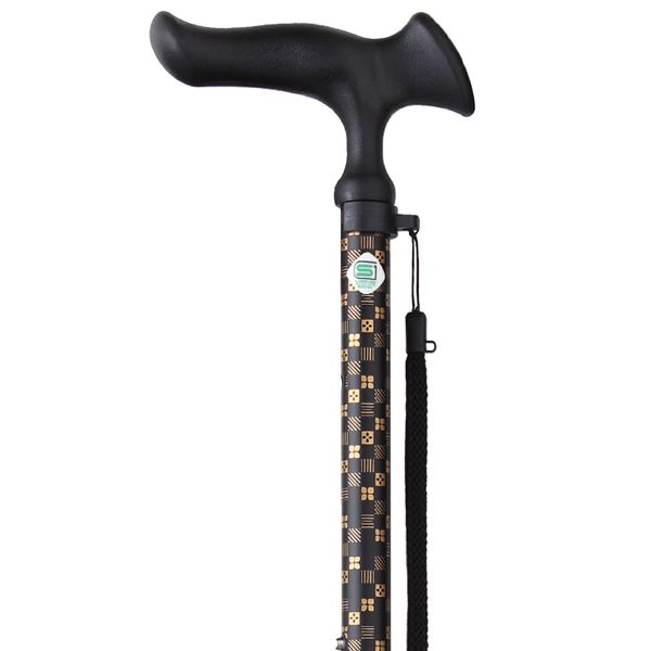 ステッキかるがもE 伸縮M[市松黒]【フジホーム】 | シルバーカー歩行