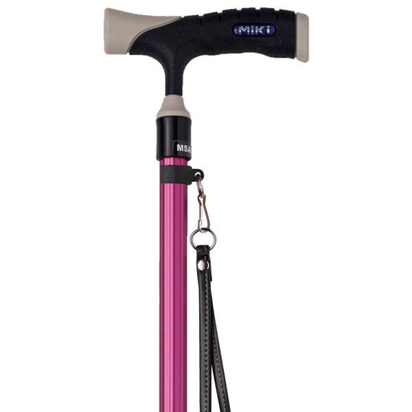 MRA-06105 ソフトグリップ 伸縮アルミ杖 スリム [ピンク]【ミキ