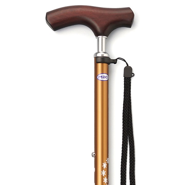 珍品【ゼ◯スの杖】 MRZ-17005 キララ・ケイン スリムネック伸縮杖 [星柄 金]【ミキ